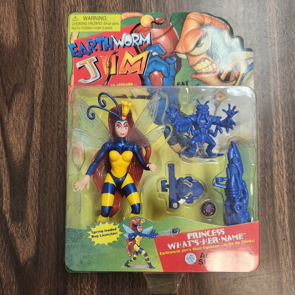 Vintage 1994 Earthworm Jim Princess What's-Her-Name Figure Bug Launcher Playmate